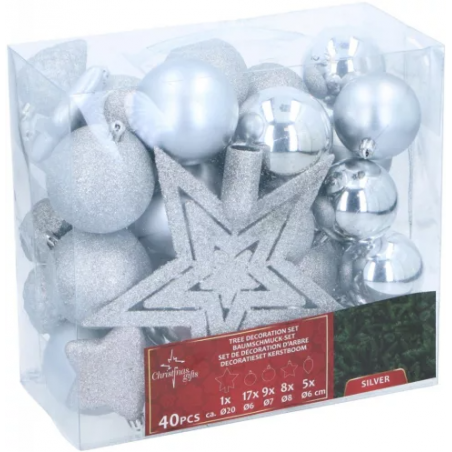 Palline di natale 40 pezzi argento - Normalmente Venduto € 19,90