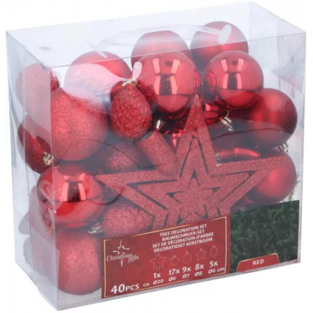 Palline di natale 40 pezzi rosse - Normalmente Venduto € 19,90