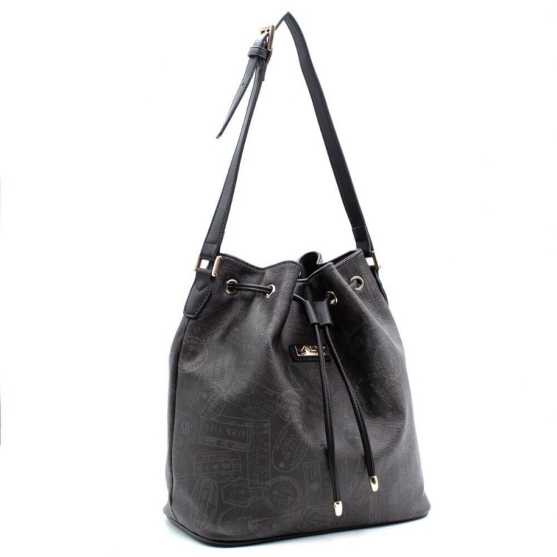 Borsa a Secchiello Passport Nera ALV by Alviero Martini - Normalmente Venduto € 99 Borsa a Secchiello Passport Nera ALV by Alviero Martini - Normalmente Venduto € 99