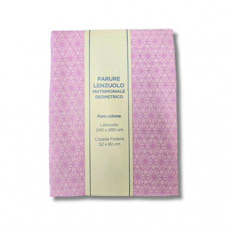 Parure Lenzuolo Matrimoniale Geometrico 240x280 cm - Normalmente Venduto €15,90