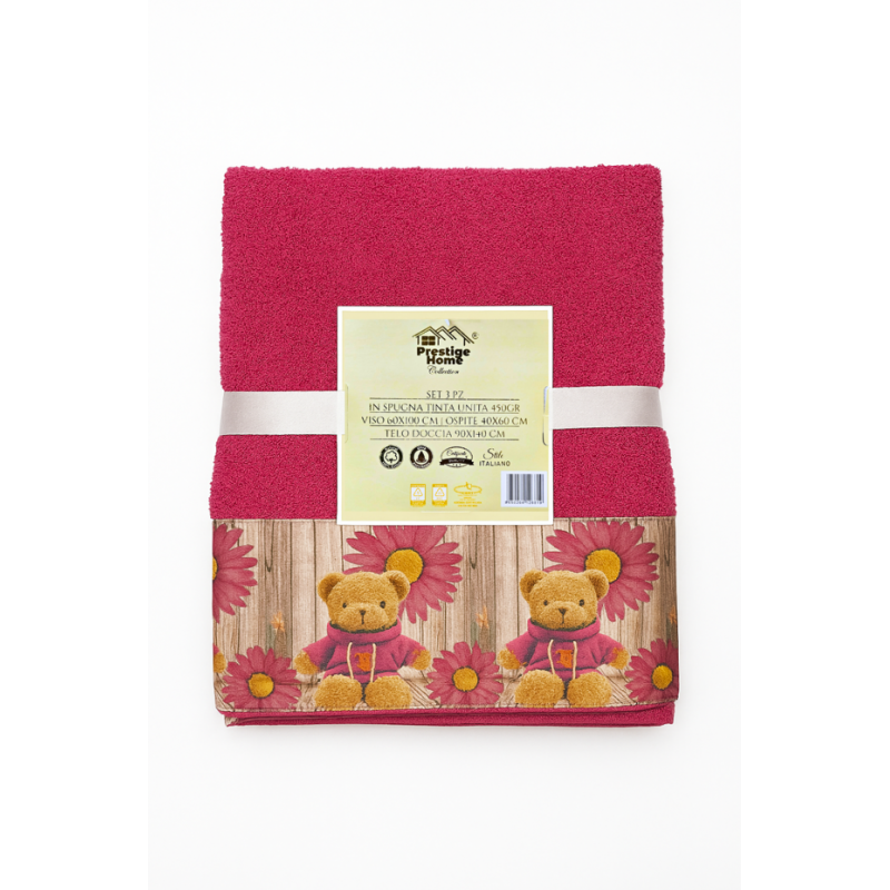 Prestige Home Collection Set 3 Asciugamani Teddy - Normalmente Venduto €10,90 Prestige Home Collection Set 3 Asciugamani Teddy - Normalmente Venduto €10,90