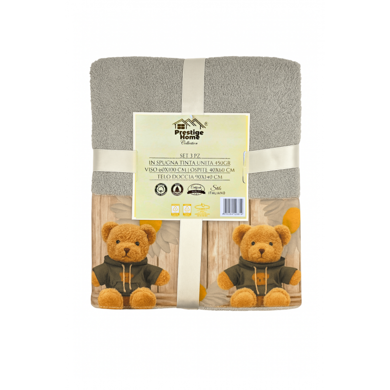 Prestige Home Collection Set 3 Asciugamani Teddy - Normalmente Venduto €10,90 Prestige Home Collection Set 3 Asciugamani Teddy - Normalmente Venduto €10,90