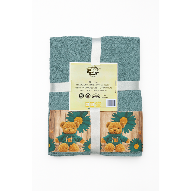 Prestige Home Collection Set 3 Asciugamani Teddy - Normalmente Venduto €10,90