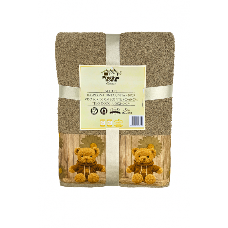Prestige Home Collection Set 3 Asciugamani Teddy - Normalmente Venduto €10,90