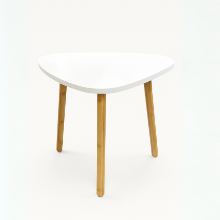 Tavolino Triangolare Bianco 3 Gambe Piccolo - Normalmente Venduto €15,90