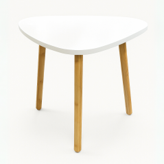 Tavolino Triangolare Bianco 3 Gambe Grande - Normalmente Venduto €21,90
