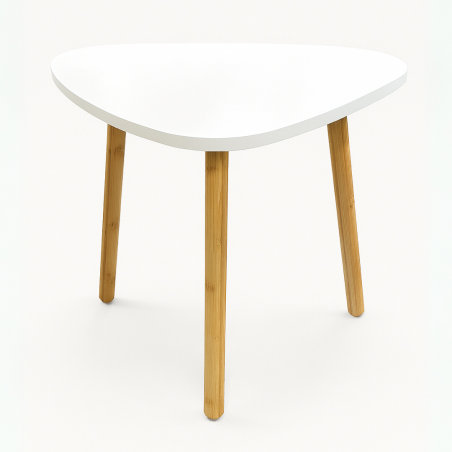 Tavolino Triangolare Bianco 3 Gambe Grande - Normalmente Venduto €21,90