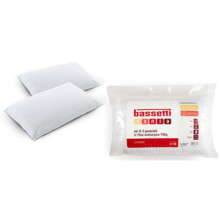 Bassetti Mania Set 2 guanciali in Fibra Anallergia - Normalmente Venduto 19,90