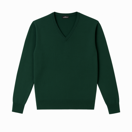 The Knitwear Maglia Scollo V Misto Merinos Verde - Normalmente Venduto €59,90