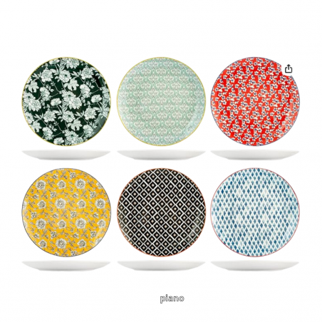 H&H Colourful Servizio Tavola 18 Pezzi - Normalmente Venduto €64,00