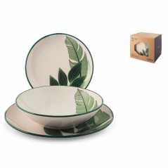 H&H Servizio Tavola 18 Pezzi Maranta In Stoneware - Normalmente Venduto €64,00