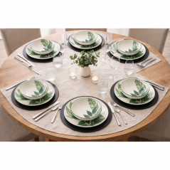 H&H Servizio Tavola 18 Pezzi Maranta In Stoneware - Normalmente Venduto €64,00