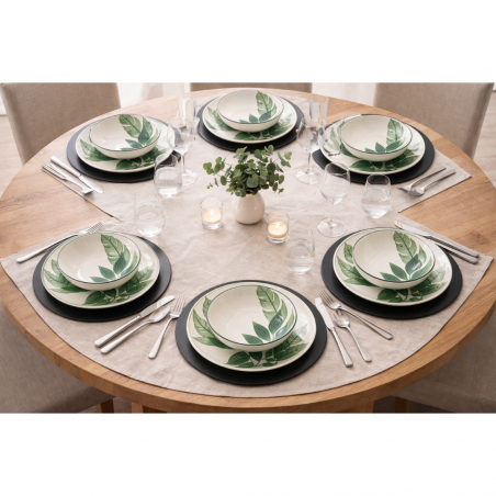 H&H Servizio Tavola 18 Pezzi Maranta In Stoneware - Normalmente Venduto €64,00