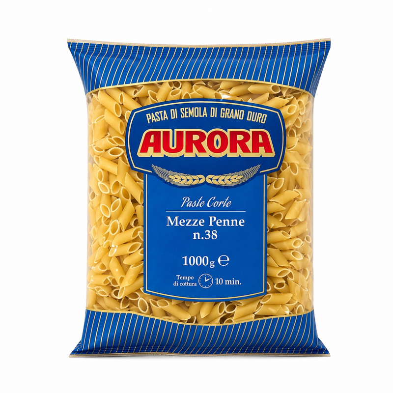 Pasta Mezze Penne 38 Semola di Grano Duro  Aurora- Normalmente Venduta €2,19
