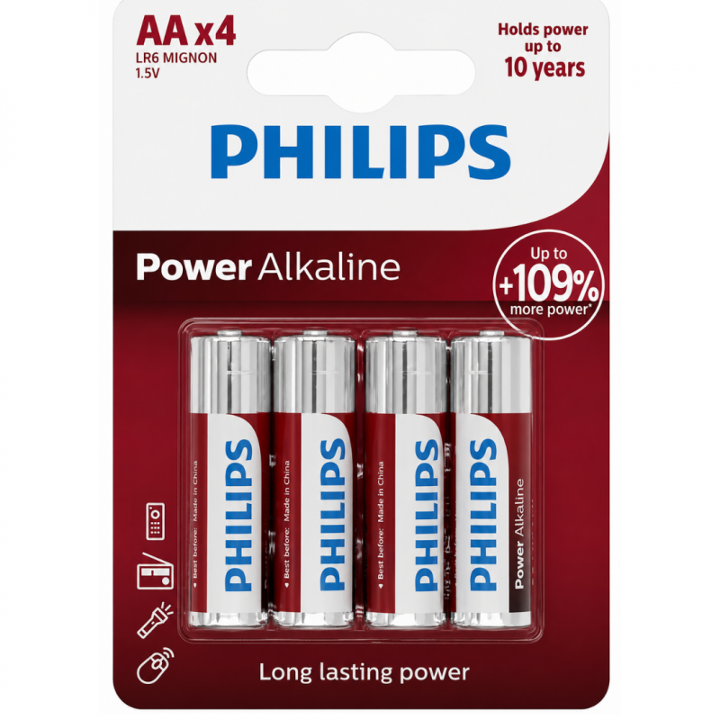 Batterie Philips AA - 1545 Power LR6 1.5V -Normalmente Venduto €4.90