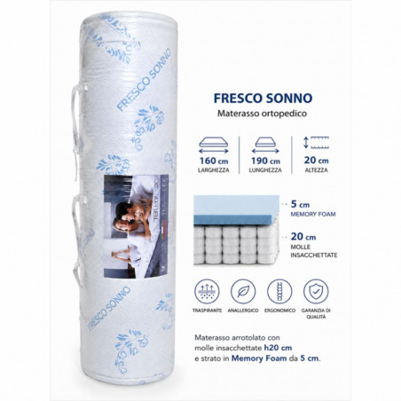 Materaso 16x190 Molle insacchettate e Memory Foam Terflex - Normalmente Venduto 699,00€