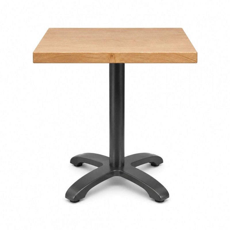 Tavolo legno massello 80x80 h 75 cm base in ferro
