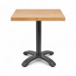 Tavolo legno massello 80x80 h 75 cm base in ferro