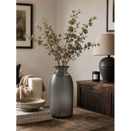 Vaso decorativo in vetro fumé satinato – H 34 cm Dialma Brown