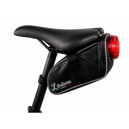 Borsa sottosella per bici ed e-bike con luce LED rossa integrata - L'Italiana