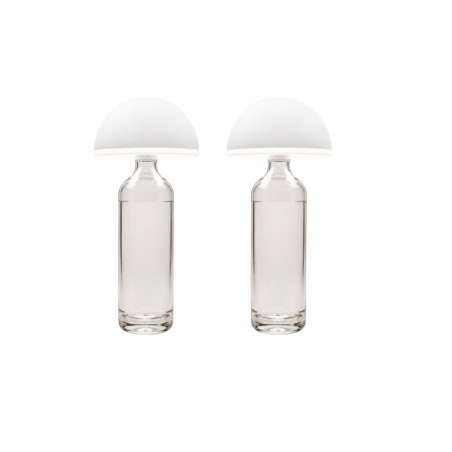 Lampada 2 Pz Bianche Tappo per Bottiglia LED Ricaricabile La Tappo