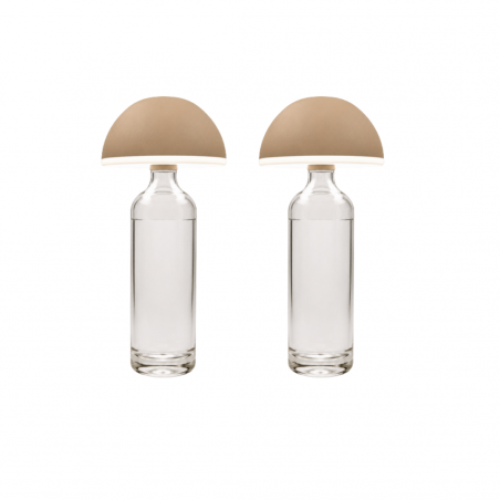 Lampada 2 Pz Beige Tappo per Bottiglia LED Ricaricabile La Tappo