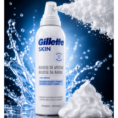 Gillette Skin Mousse da Barba Ultra Sensitive 240ml 2Pezzi