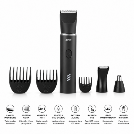 Regolabarba - Tagliacapelli - Rifinitore Viso e Corpo Zephir ZHB2120