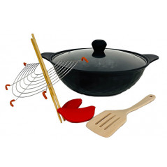 Kasanova Wok 36 cm Set Jumbo con Accessori - Normalmente Venduto a € 119